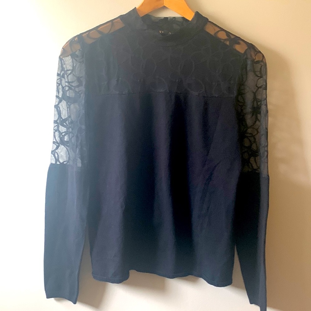Women’s Black Top with Lace Detail